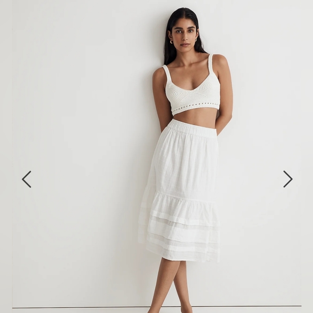Madewell tiered midi skirt